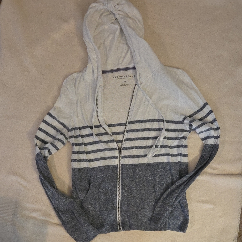 Striped Gray and White Women's Sweater